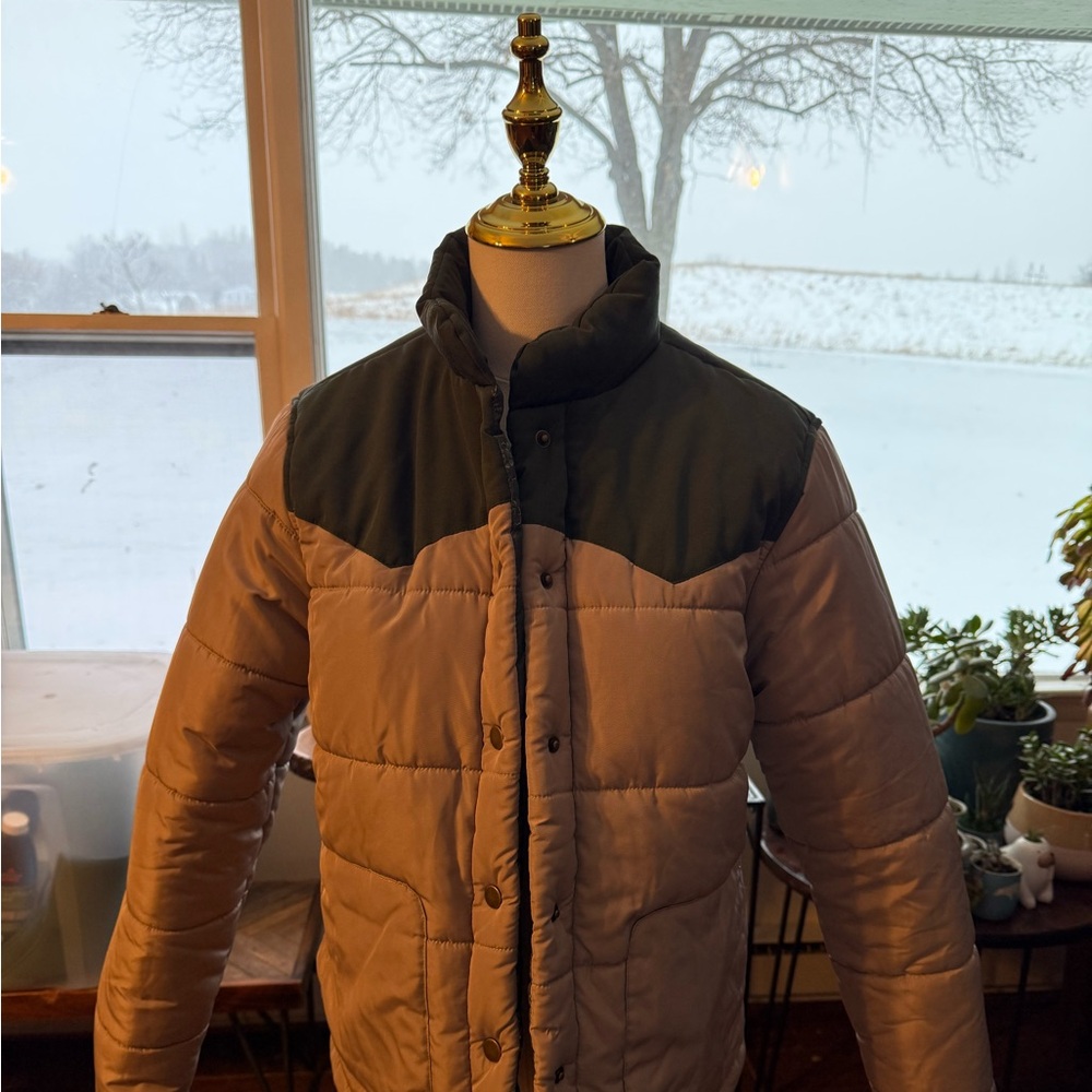 Stoic puffer button up jacket